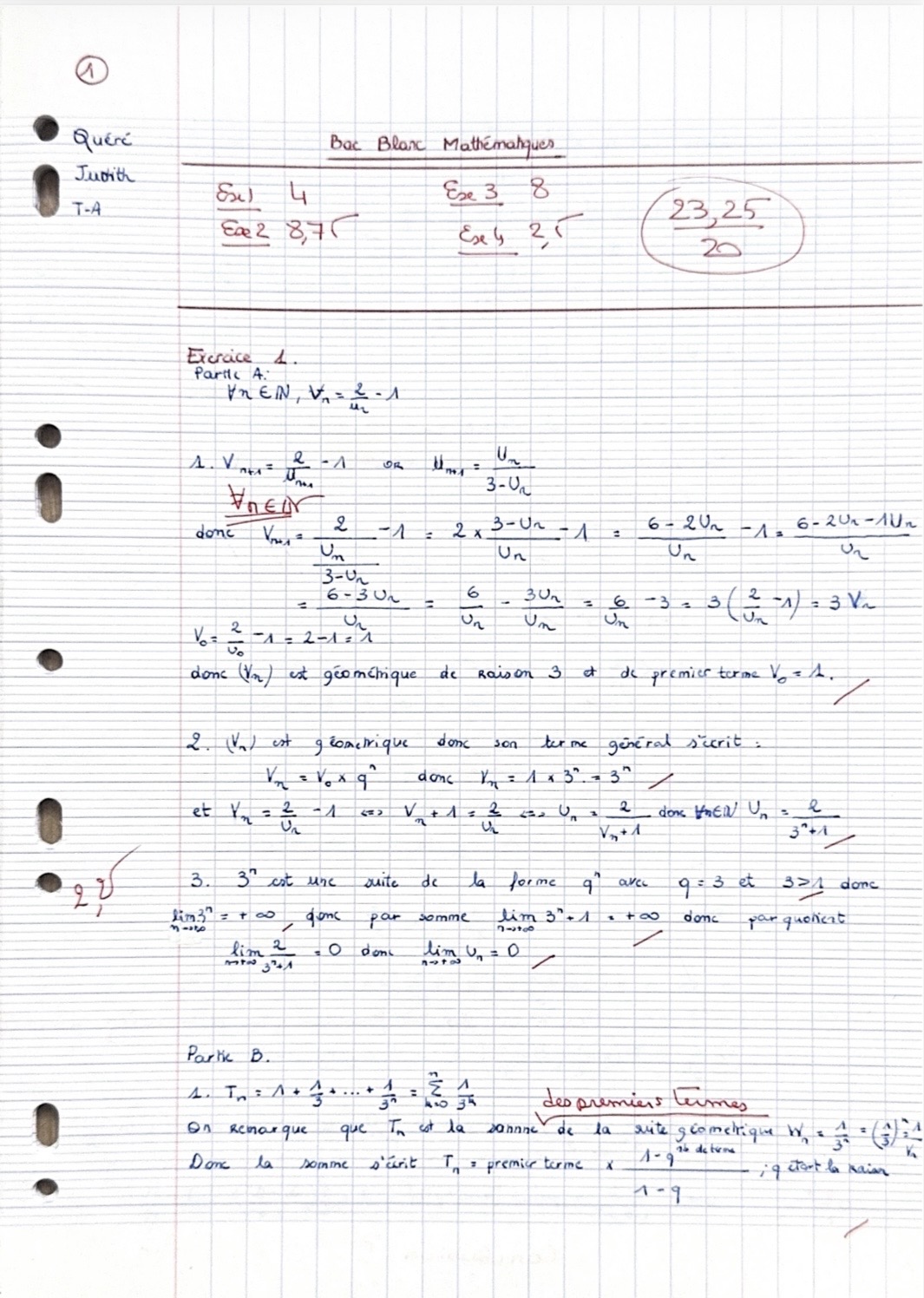 Copie de Bac blanc notée 23/20